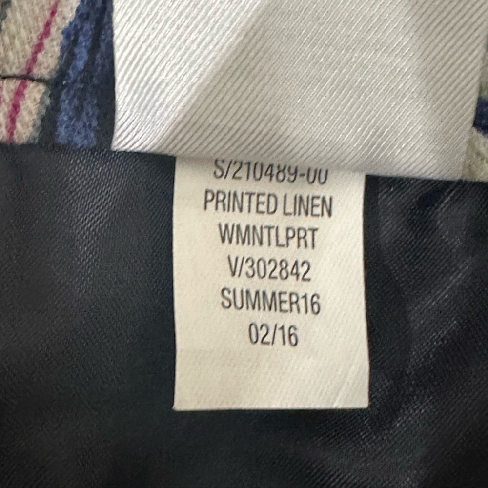 Banana Republic Leaf Print Cotton Shorts White Purple Pink Green Patch Pockets - Picture 6 of 6